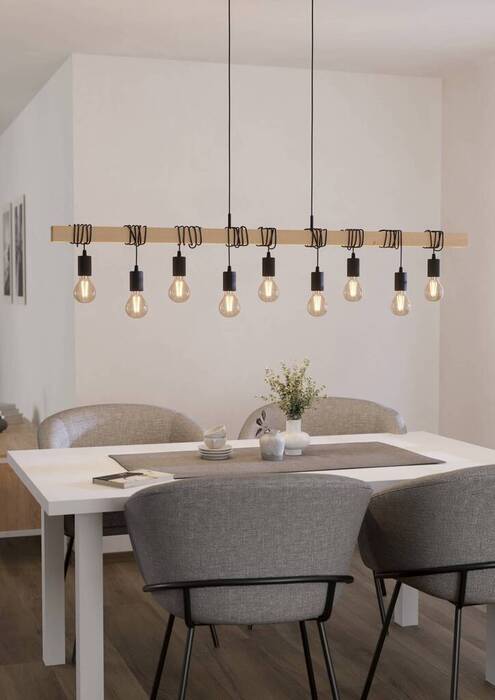 Eglo Townshend langbordspendel sort/brun L150 x H110 cm